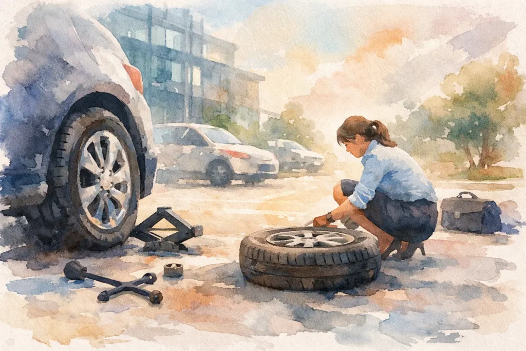 How to Handle a Flat Tyre at Work Quickly