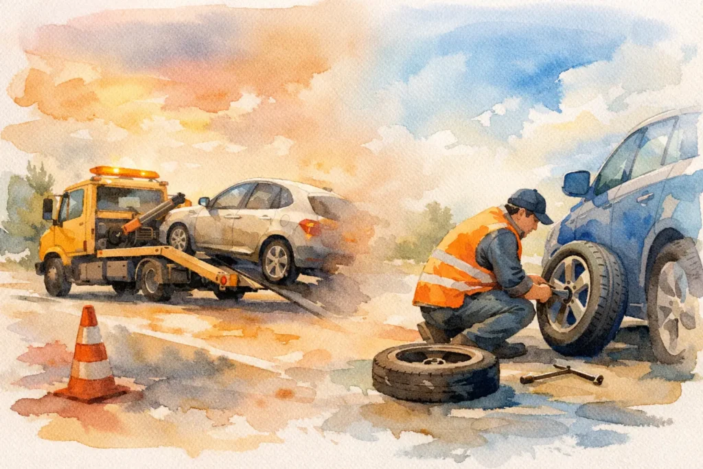Breakdown Recovery Versus Roadside Tyre Change