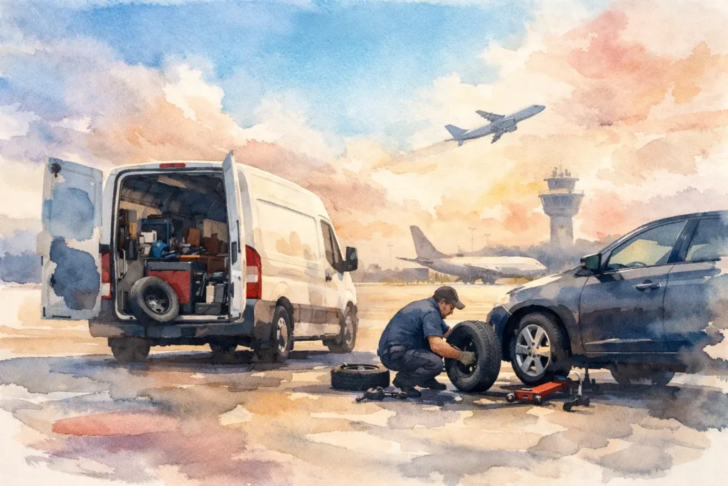 Mobile Tyre Service at Airports for Fast Help