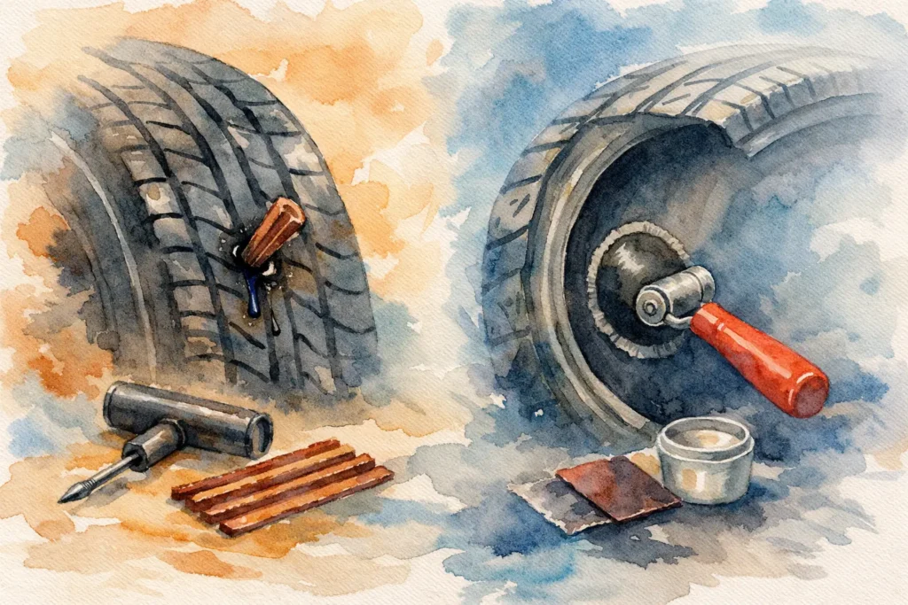 Tyre Plug Versus Patch for a Safe Puncture Repair